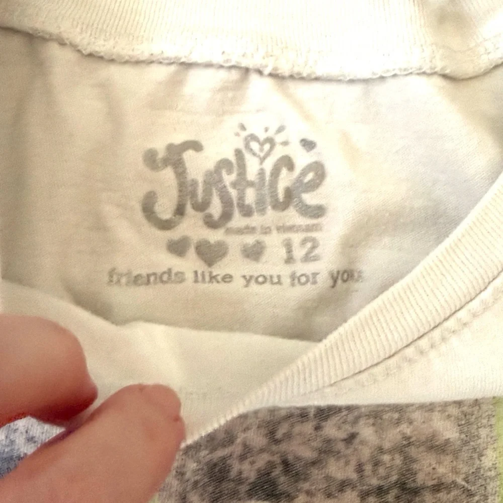Justice Size 12 Girls Short Sleeve Top Graphic Tee Shirt Kids